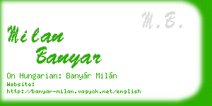 milan banyar business card